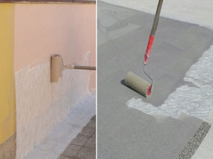 Posa dell'impermeabilizzante ed impregnazione dei tessuti